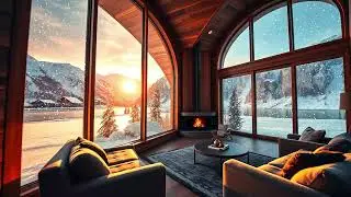 Cozy Cabin Escape: Crackling Fireplace & Soothing Winter Storm Sounds for Sleep