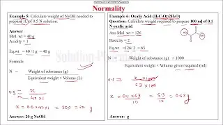 Normality | How to Calculate Equivalent Weight & Normality in Acid Base (Neutralization) Reaction