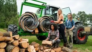 Fastest & Biggest Firewood Processing Machine | Dangerous Big Chainsaw Cutting Tree Machines#2