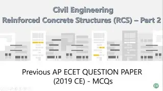 AP ECET 2019 MCQs Part 1 || Civil Engineering || Reinforced Concrete Structures (RCS) #apecet2025