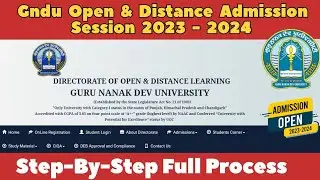 Gndu Open and Distance Learning Admission 2023 - 2024 || Gndu ODL Admission Process || How to Apply