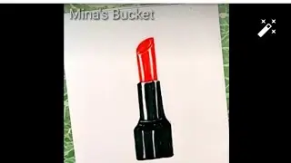 #Shorts #lipstick |Drawing of easy lipstick 💄 step by step|Makeup|Red lipstick drawing|Mina's Bucket