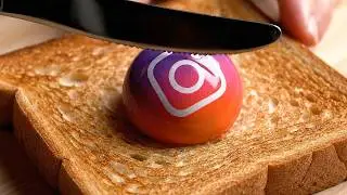 Spreading Social Media Logos on Toast | Oddly Satisfying AI ASMR (4K)