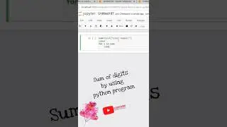 Find the sum of digits by using python program||#shorts||#Mlts_Eduz