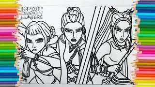 KPop Demon Hunters New Coloring Pages / How to Color Huntrix / NCS