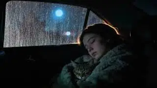Comforting Rain with Thunder in the Car 🚘 Soothing Rain Sounds for Deep Sleep