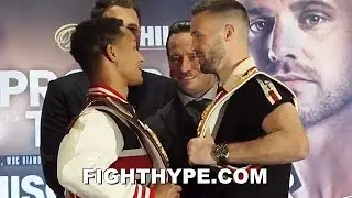 REGIS PROGRAIS & JOSH TAYLOR TRADE WORDS AND SIZE EACH OTHER UP DURING INTENSE FACE OFF