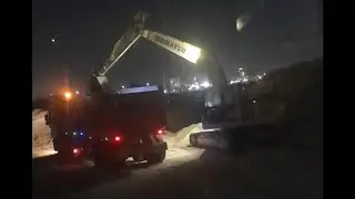 Excavator |loading dump truck, Night Shift Construction Safety Tips