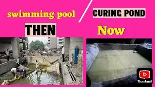 Future swimming pool is now pond for curing water.. cleaning 🤗  #highrise #building #construction