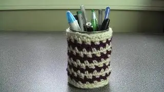 Crochet pen holder snugly