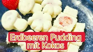 Erdbeeren Pudding mit Kokos