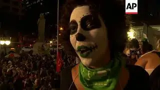 Women in Brazil and Chile march to support legalising abortion