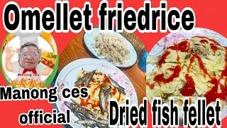 Omellet Fried rice /Dried fish fellet/fried dried fish #cooking