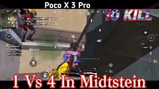 1 Vs 4 in Midtstein || Poco x 3 pro 60 FPS game play || #RahishGamer