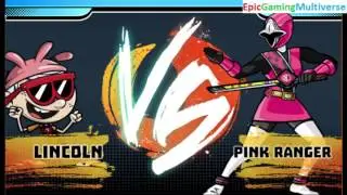 Lincoln Loud VS  Pink Ranger  In A Nickelodeon Super Brawl World Brawlville PVP Mode Match / Battle