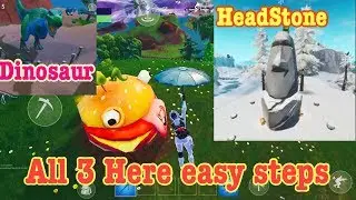 Visit A Durr Burger Head, A Dinosaur And A Stone Head Fortnite season 10