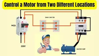 Single phase motor control from two places