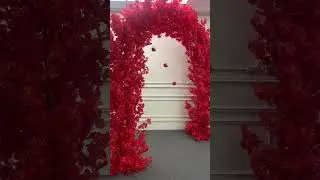 Red Cherry Blossom Series Floral Arrangement Arch #backdrop #diywedding #flower #stage #desigh