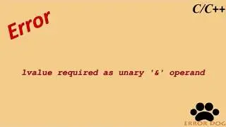 lvalue required as unary '&' operand