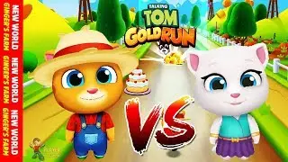 Talking Tom Gold Run Android Gameplay - Farmer Ginger Vs Neon Angela