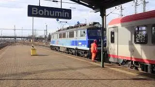 PKP EU07-303 being coupled to EC 104 (Graz - Przemysl) at Bohumin