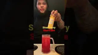 Strawberry soda +vanilla liquor= strawberry shortcake #drinks #drink #strawberryshortcake #viral