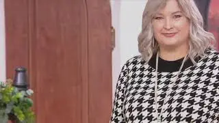 Denim & Co. Jacquard Houndstooth Mock-Neck Pullover Top on QVC