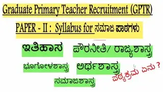 Karnataka GPSTR 2024 Latest Social Science Teachers Paper-02 Syllabus  ಪಠ್ಯಕ್ರಮ