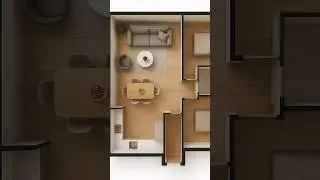 Modern Open Concept 3D Floor Plan | 4K Visualization l #shorts #3dfloorplan #viral #trending