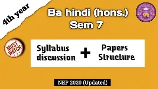 Ba hindi hons 4th year syllabus | Semester 7 | Paper Structure #bahindihons  #du  #syllabus 