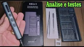 Chave elétrica de precisão com torque e 68 bits, chave fenda, philips, torx, ale