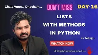 Lists in Python Explained | List Methods, Syntax & Return Values |Telugu |Python Full Stack Tutorial