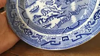 Antique Pearlware China Blue Willow Dinner Plate