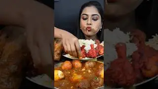 Girl Eating Fried Chicken and Biryani | Satisfying Eating Sounds | Street Food Mukbang#chicken#viral