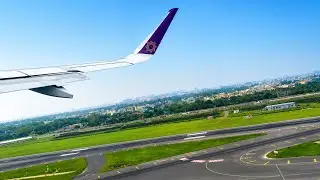 Air India ✈️ Window Seat View | Peaceful Morning Taxi & Takeoff!