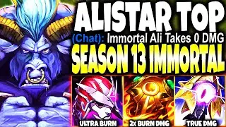 New Season 13 Alistar Immortal Top Lane Build ~ 3x BURN & HEALS | LoL Alistar Preseason s13 Gameplay