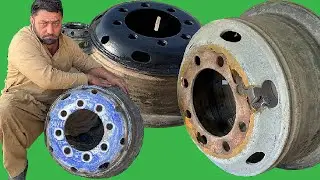 Restoration of Old Broken Rim Plate of Truck | Replacing Old Broken Rim Plate to New Rim Plate