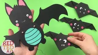 Easy Bat Paper Puppets - Cute Halloween Decor DIY - Fun Paper Crafts