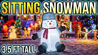 Inflating Sitting Snowman Christmas Inflatable