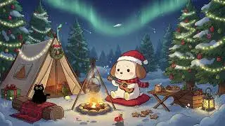 Cozy Winter Camping ❄️ Northern Lights and Warm Fire &middot; Christmas Lofi [Sleep / Study]