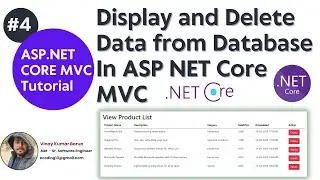 #4 Display and Delete Data from Database in ASP.NET Core MVC C# Full Tutorial