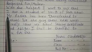 Application for School Leaving Certificate In English With Hindi Translation