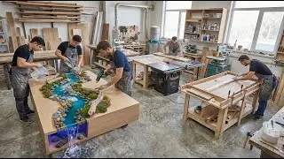 15 Stunning Epoxy Resin Table & Flooring Designs: Logs, River Beds & Waterfalls #epoxy #luxuryhome