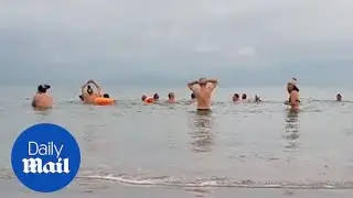 Group of swimmers take to sea to mark this year Winter Solstice