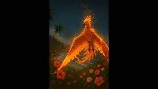 Majestic Fiery Phoenix Flying Over Tropical Island | Cinematic Fantasy Animation (4K) Ai Version #ai