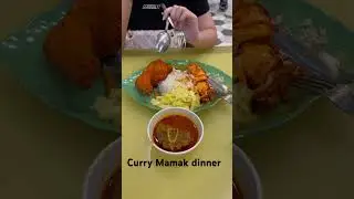 Curry mutton, fried chicken and sotong for dinner . Mamak Mari&hellip;