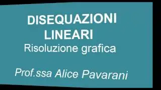Disequazioni lineari -  risoluzione grafica