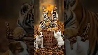 Fall Adventure with Tiger Family and Their Playful Cubs Explore Forest #wildlife #nature #tigers