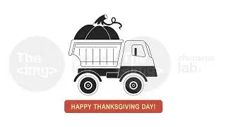 Fall harvest pumpkin truck riding bw 2D animation