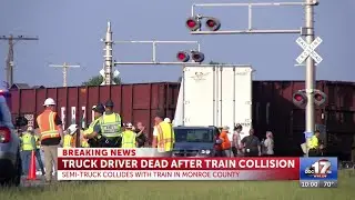Semi-truck driver dead after train derailment in Monroe County